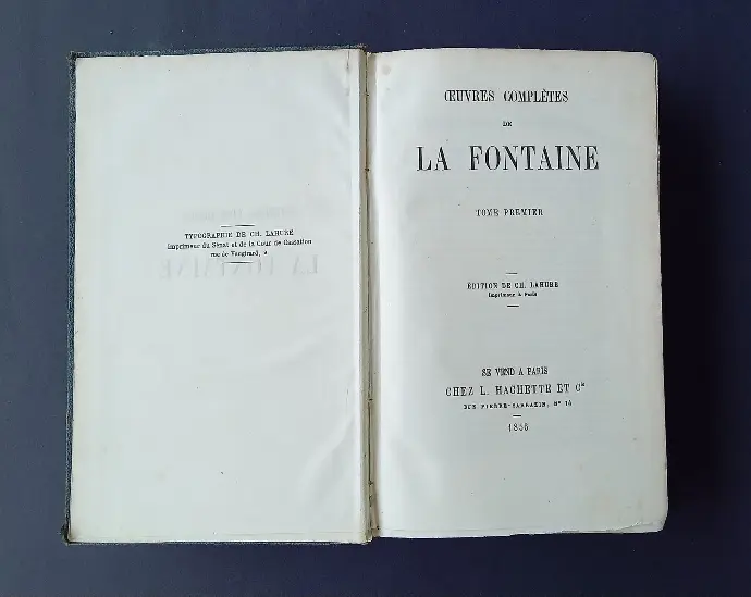 Livre ancien - Oeuvres de La Fontaine - 1856