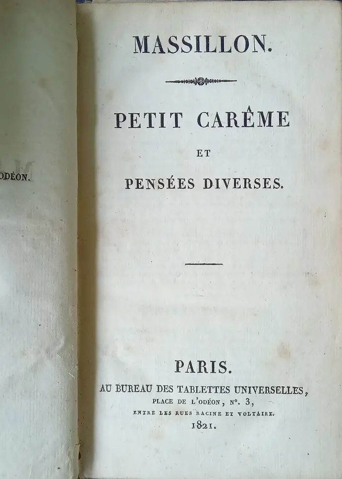 Livre ancien - Conduite du Carème - 1821